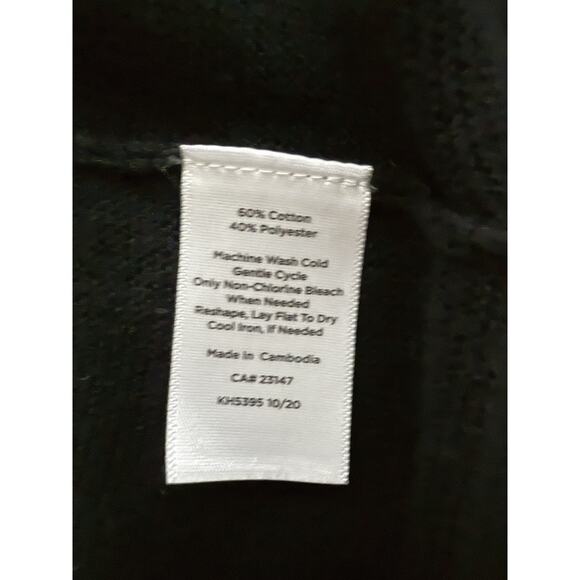 T By Talbots Open Weave Mesh Black And White Cardigan Small Pockets Lightweight - Picture 8 of 8